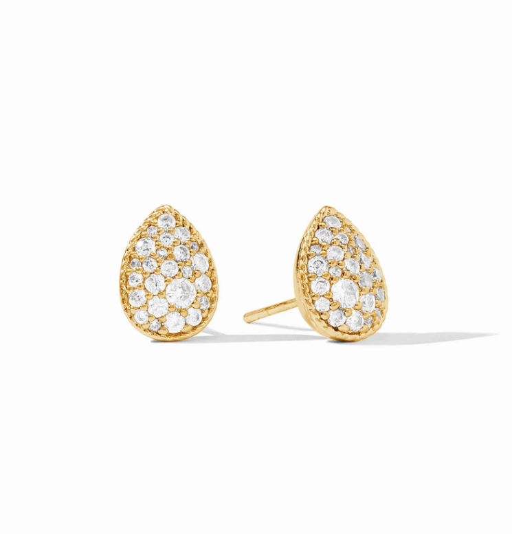 Julie Vos Pavé Teardrop Stud