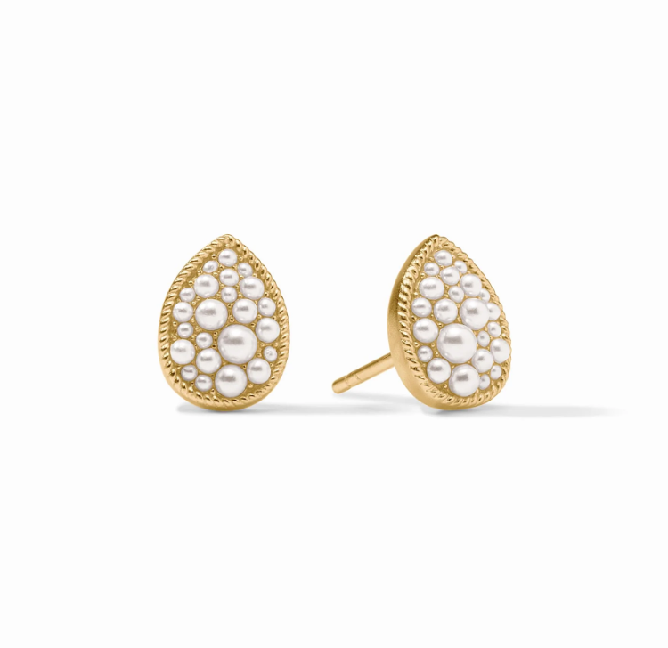 Julie Vos Pavé Teardrop Stud