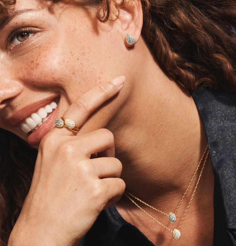 Julie Vos Pavé Teardrop Stacking Ring