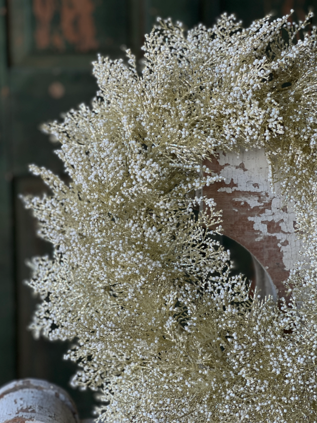 21" Frosted Berry Cypress Wreath