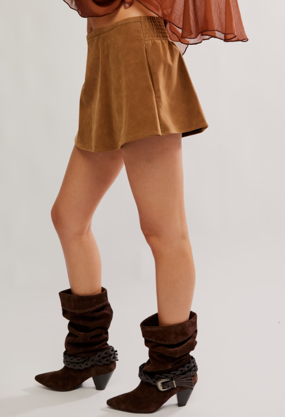 Free People Paradise Found Suede Skort