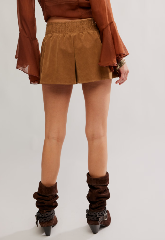 Free People Paradise Found Suede Skort