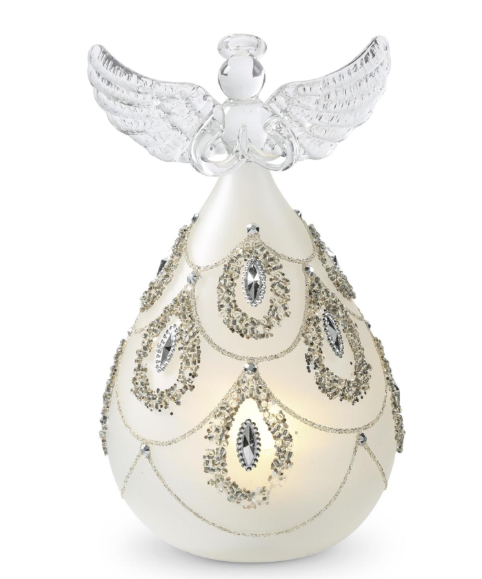 Jeweled Light Up Glass Angel