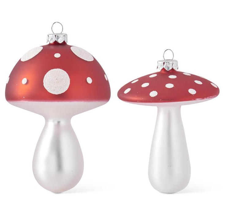 Whimsical Mushroom Glass Ornament