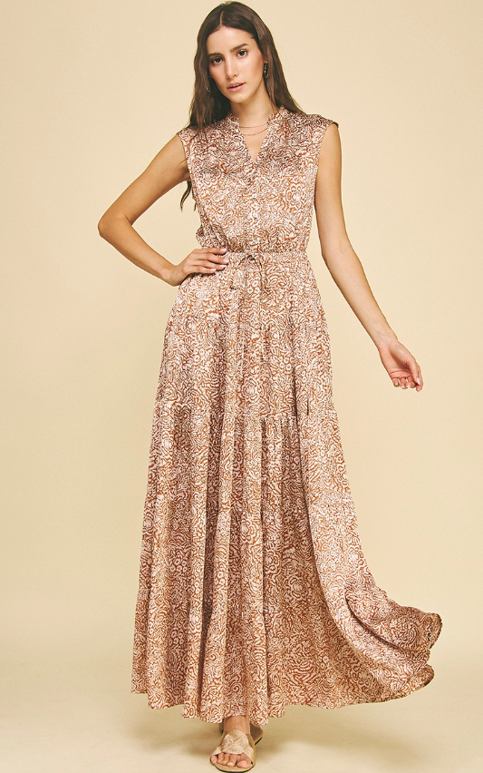 Alaya Print Tiered Maxi Dress