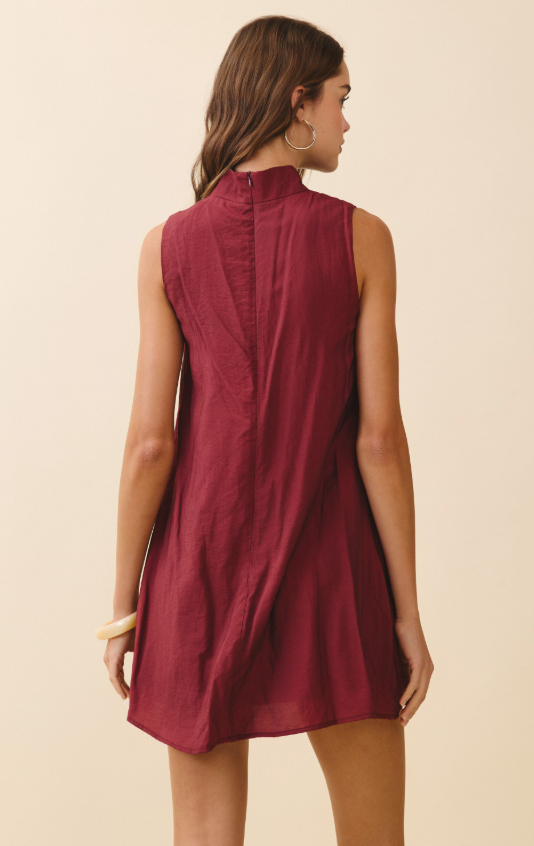 Nayeli Mock Neck Swing Mini Dress