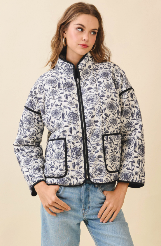 Maisy Floral Boxy Quilted Jacket
