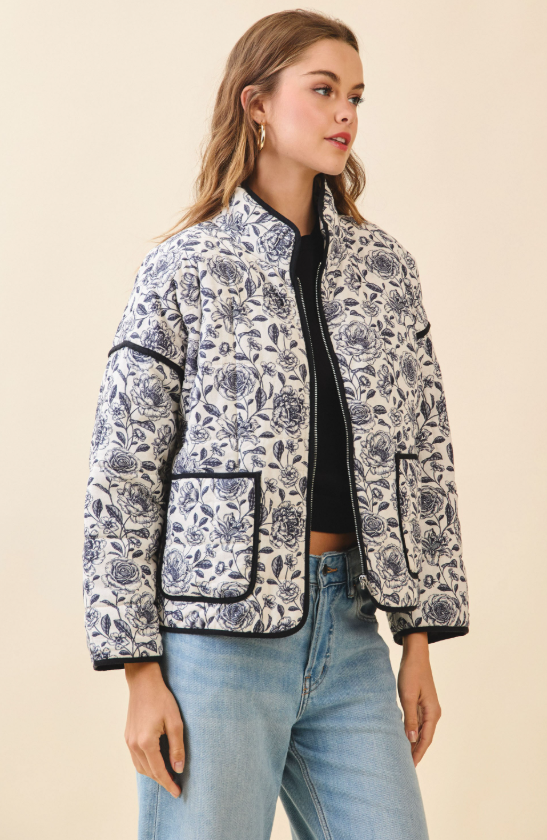 Maisy Floral Boxy Quilted Jacket