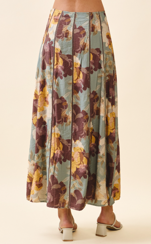 Soleil Floral Print Midi Skirt