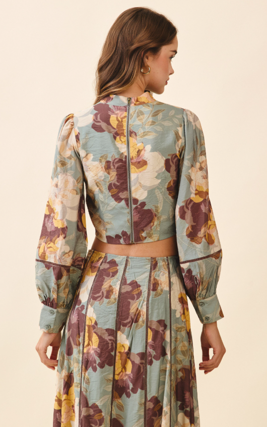 Cleo Floral Mock Neck Top