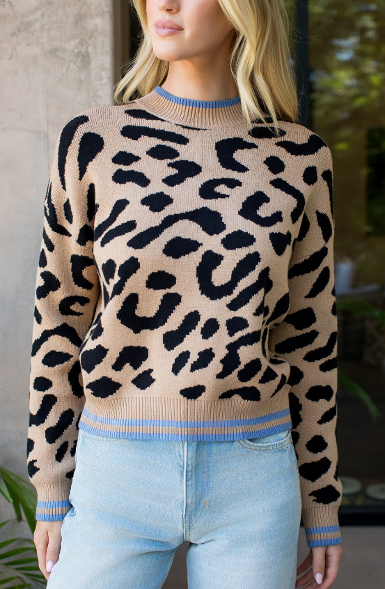 Lola Cheetah Print Knit Sweater