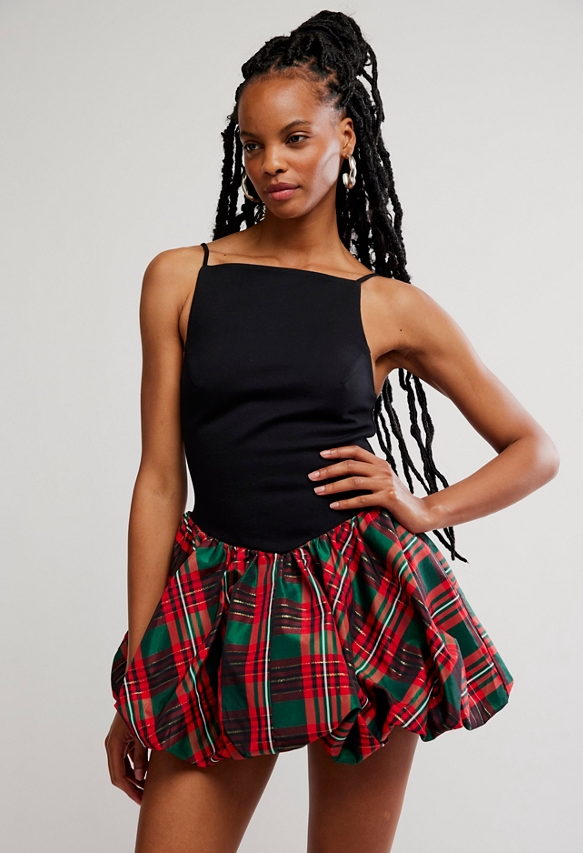 Free People Tinsel Kiss Plaid Mini