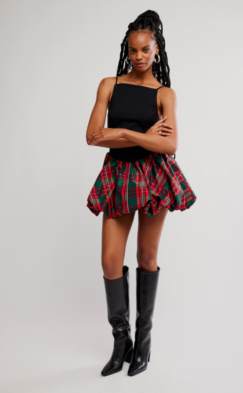 Free People Tinsel Kiss Plaid Mini