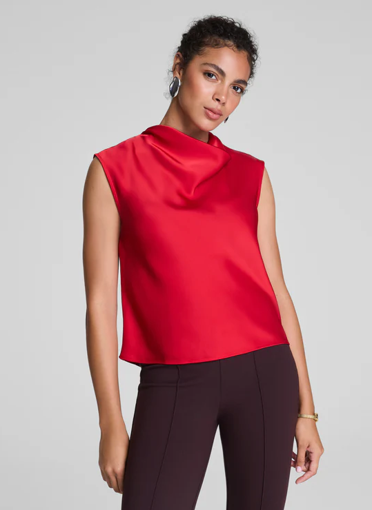 SPANX Silky Smooth Cowl Neck Sleeveless Top