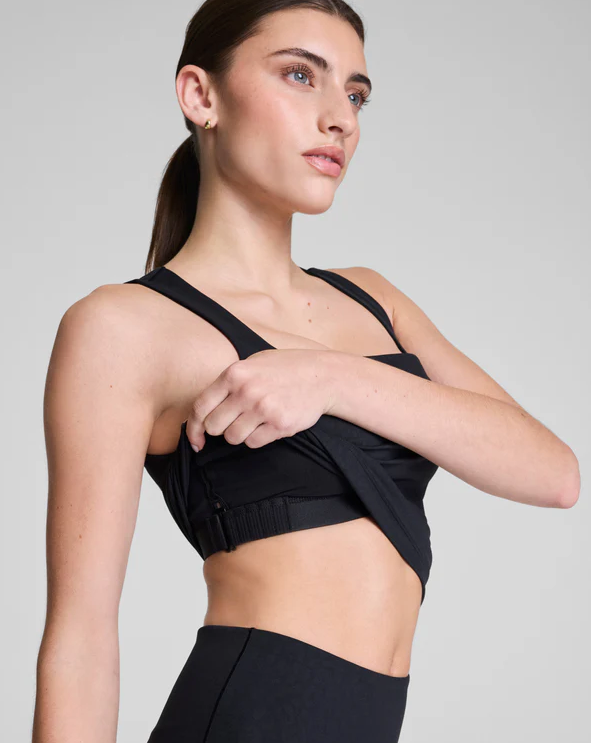 SPANX Get Moving Embossed Leopard Print Square Neck Shelf Tank