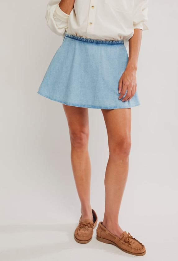 Free People Paradise Found Denim Skort