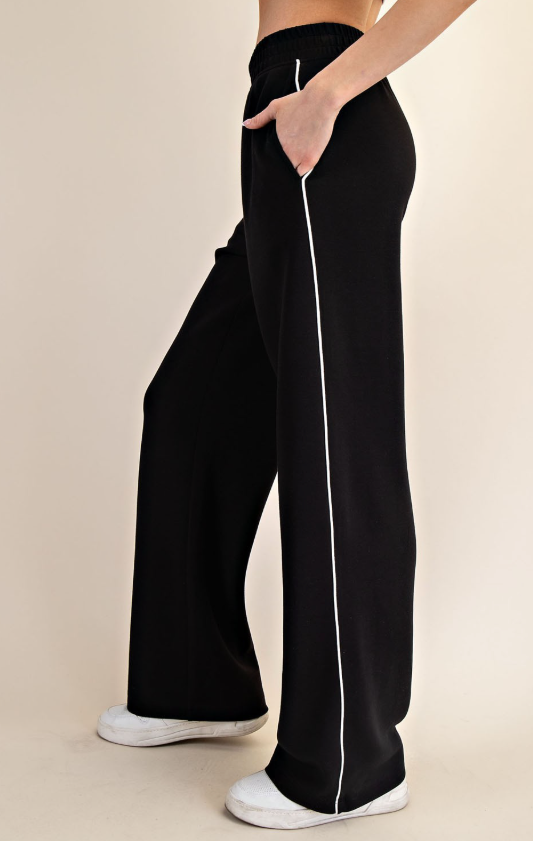 Allie Scuba Piping Detail Straight Leg Pant