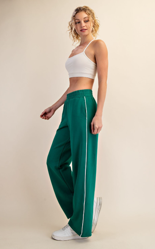 Allie Scuba Piping Detail Straight Leg Pant