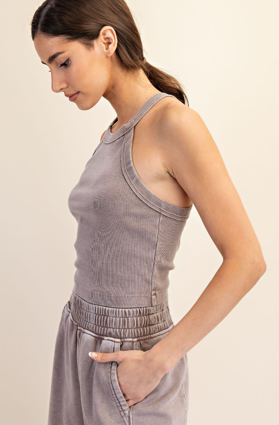 Oaklyn Washed Rib Halter Tank