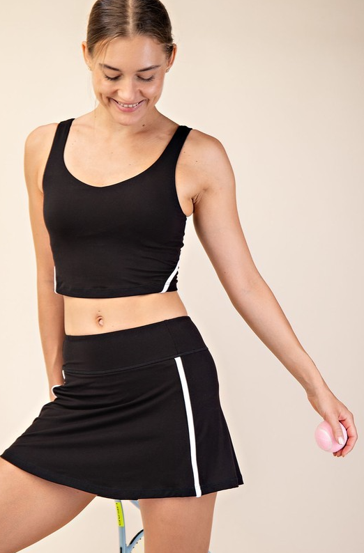 Guilana Butter Soft Stripe Detail Tank