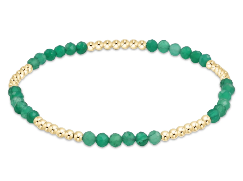 E Newton Classic Blissful Pattern Bracelet - Green Onyx