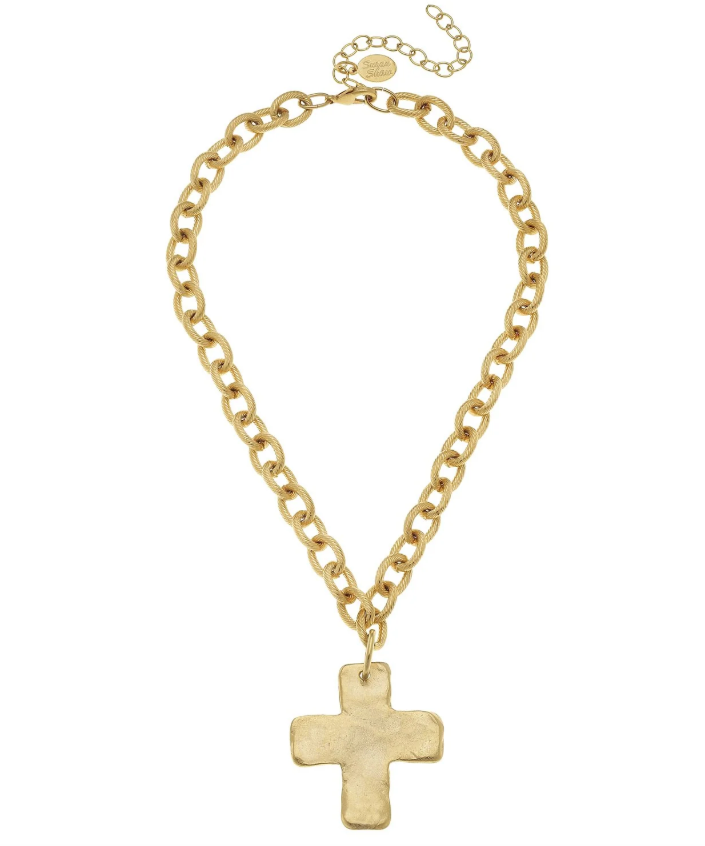 Susan Shaw Gold Cross Necklace
