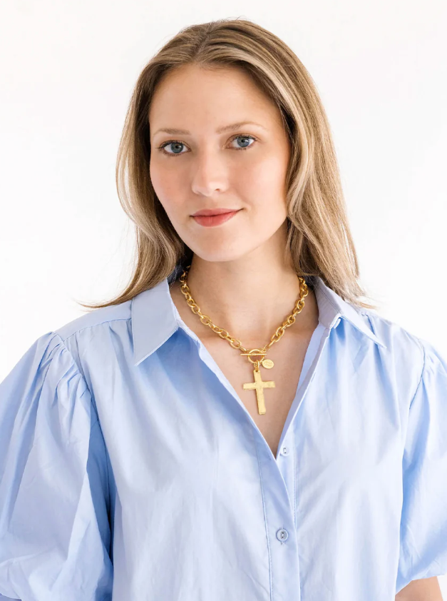 Susan Shaw Classic Cross Toggle Necklace