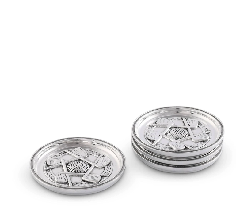 Pewter Golf Coaster Set - Set of 4