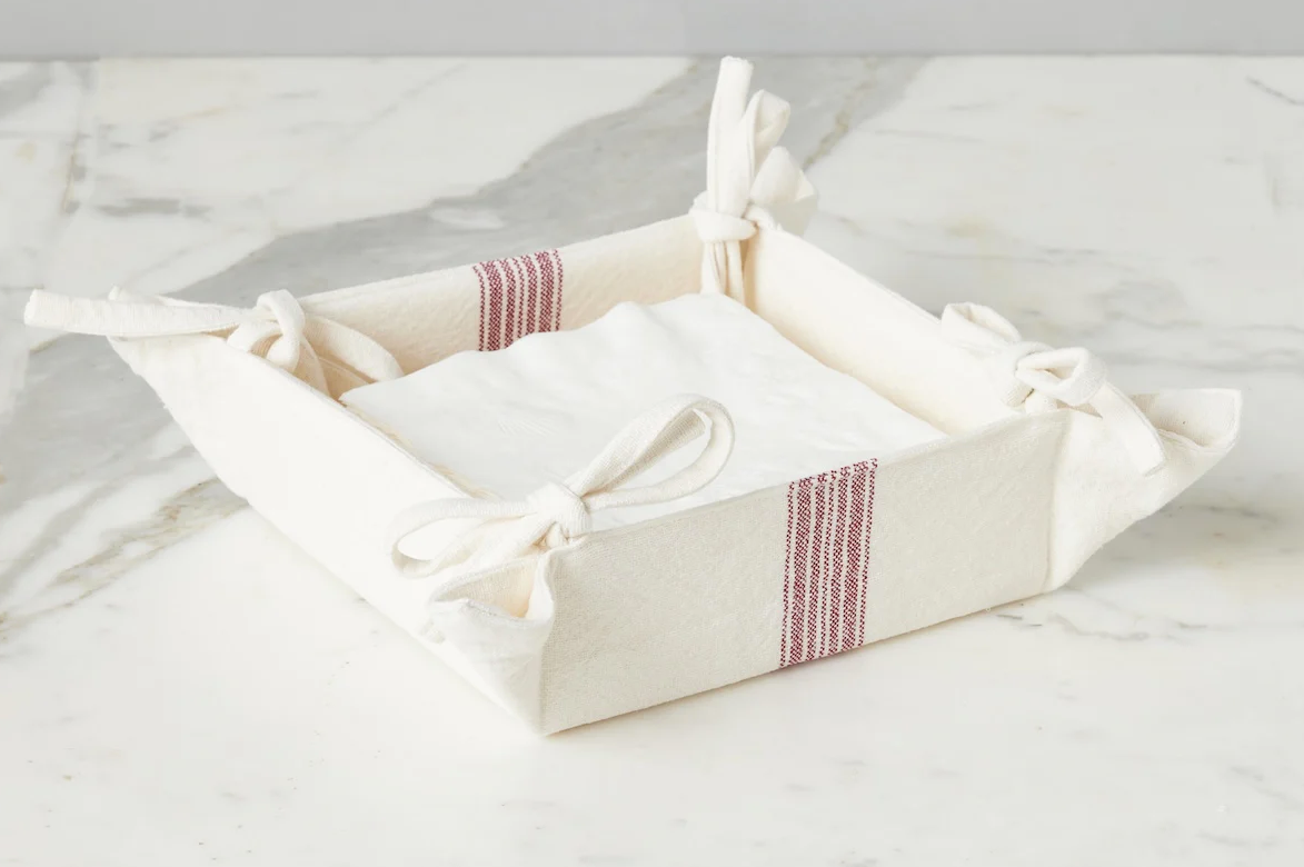 Striped Cotton Napkin Tray