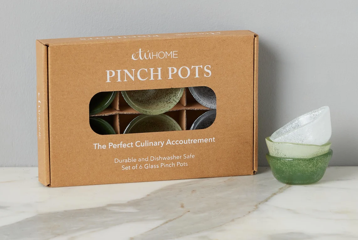 Glass Pinch Pots - Boxed Set of 6