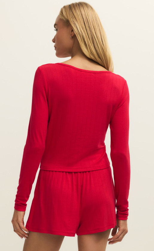 Z Supply Felt Cute Long Sleeve Rib Top