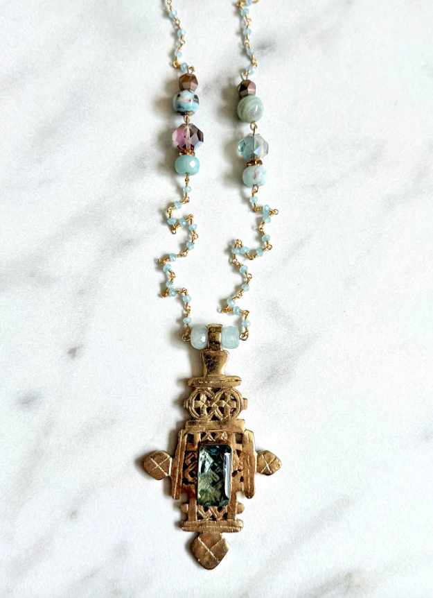 Ethiopian Cross Statement Necklace