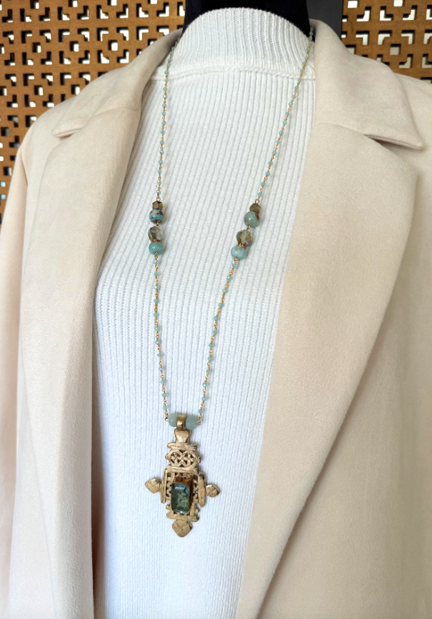 Ethiopian Cross Statement Necklace