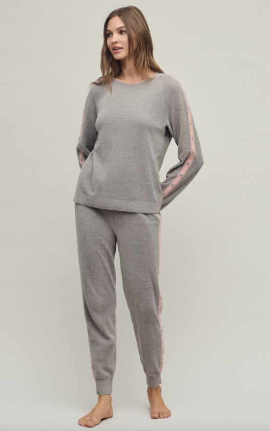 Barefoot Dreams CozyChic Ultra Lite Heart Stripe Jogger