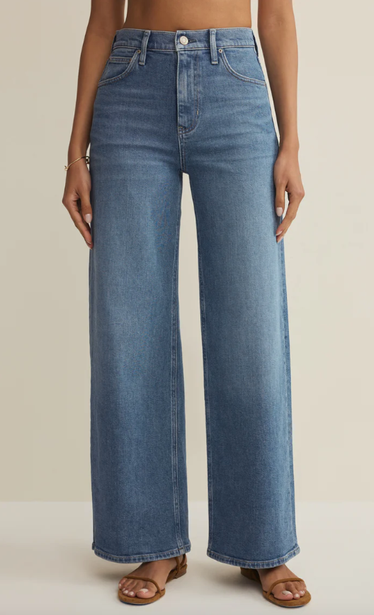 Z Supply Nova High Rise Wide Leg Denim Pant