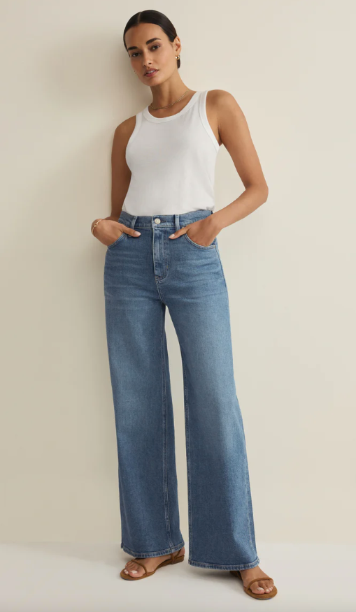 Z Supply Nova High Rise Wide Leg Denim Pant