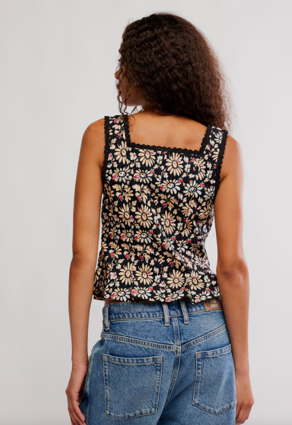 Free People Bridgette Corset Printed Top