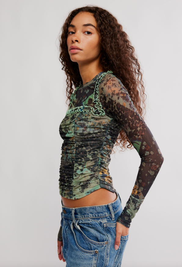 Free People Ariana Long Sleeve Ruched Top
