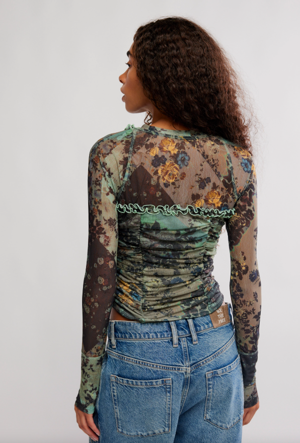 Free People Ariana Long Sleeve Ruched Top