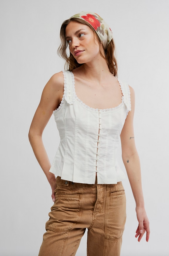 Free People Bridgette Corset Solid Top