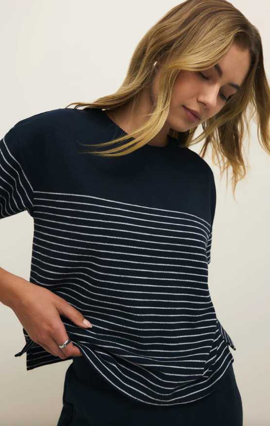 Z Supply Harbor Textured Knit Stripe Shirt