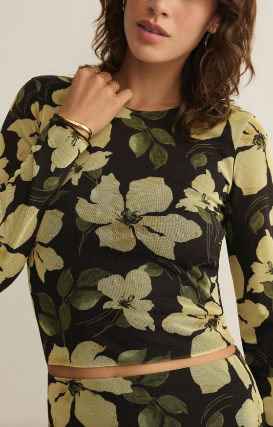 Z Supply Taysha Ren Floral Mesh Top