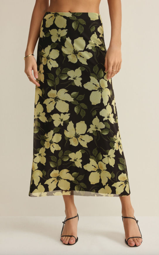 Z Supply Eda Ren Floral Mesh Maxi Skirt
