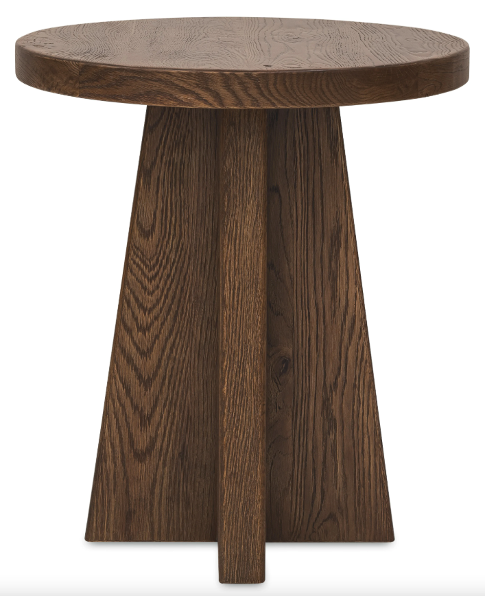 Round Driftwood End Table