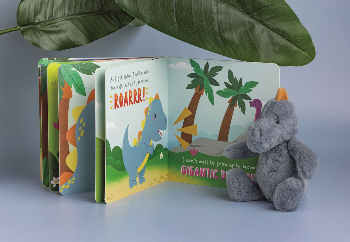 Dino Book & Plush Set
