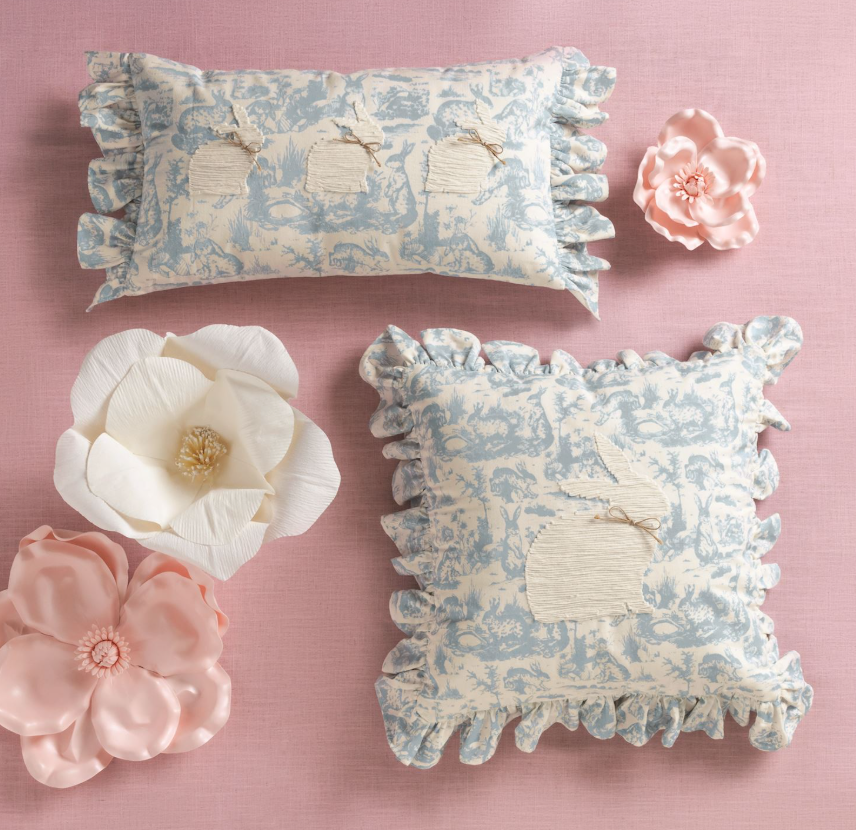 Toile Bunny Pillow