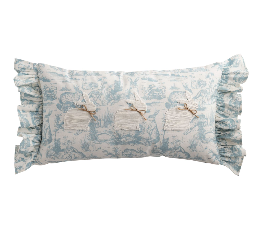 Toile Bunny Pillow