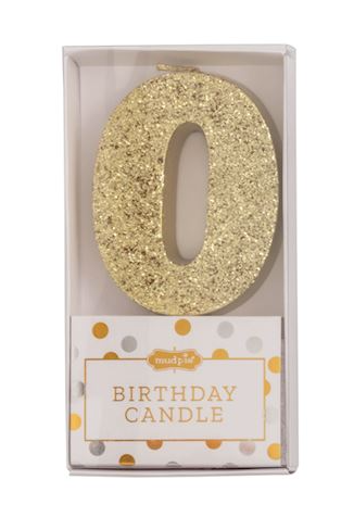 Gold Glitter Number Birthday Candle
