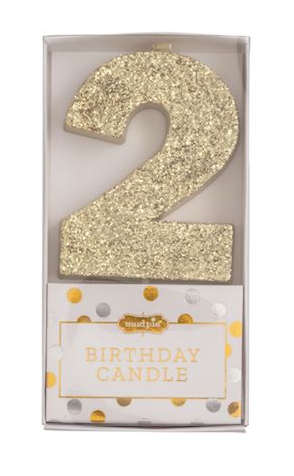 Gold Glitter Number Birthday Candle