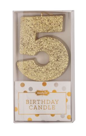 Gold Glitter Number Birthday Candle